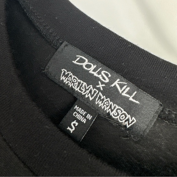 Dolls Kill x Marilyn Manson Long Sleeve Logo T-Shirt Sz Small Unreleased New - Picture 2 of 4